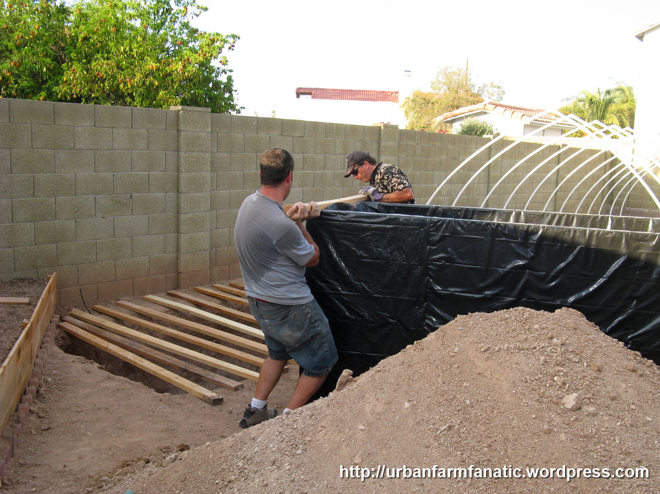 ... getting our large fish tank (840 gallon capacity) into the ground